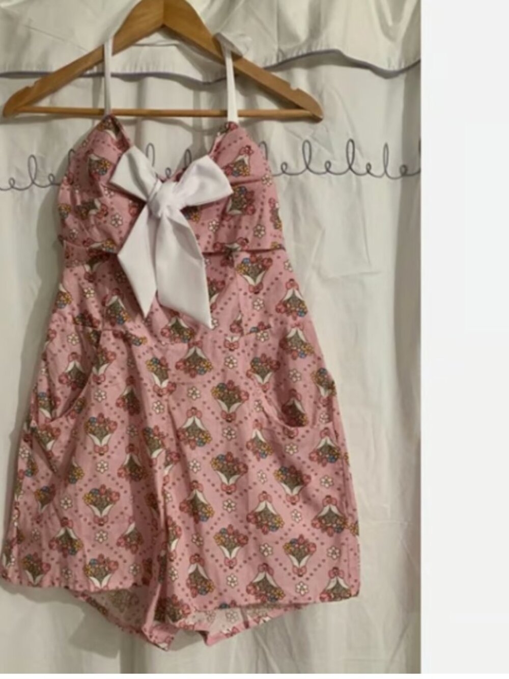 NWT Unique Vintage Pusheen Romper XL 14 Cat Flowers
